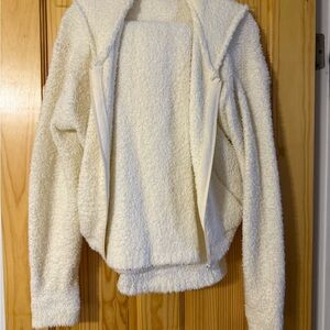 SKIMS beige/off white fuzzy set